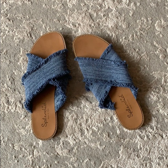 denim flat sandals